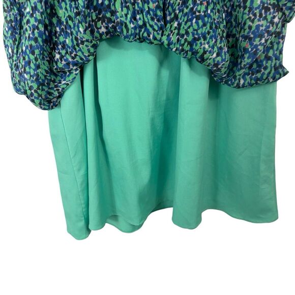 J. Crew Sweet Meadow Silk Midi Dress Women's Blue Green Watercolor Dots Size 4 - Picture 7 of 10